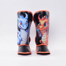 RAJA ラジャ レッグガード シンガード RFSG-2-107-LSL Shin Guards Cartoon Dragon XSサイズ 子供用