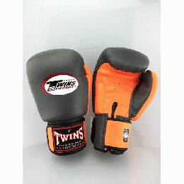 Twins キック ボクシンググローブ グレー&オレンジ Grey&Orange
