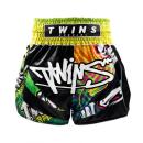 Twins ツインズ キックパンツ ムエタイパンツ TBS-GRAFFITI Black/Green