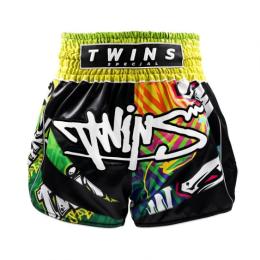 Twins ツインズ キックパンツ ムエタイパンツ TBS-GRAFFITI Black/Green