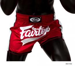 フェアテックス Fairtex キックパンツ ムエタイパンツ スリムカット ショーツ BS1704 レッド ホワイト