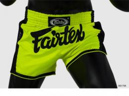 フェアテックス Fairtex キックパンツ ムエタイパンツ スリムカット ショーツ BS1706 黄緑