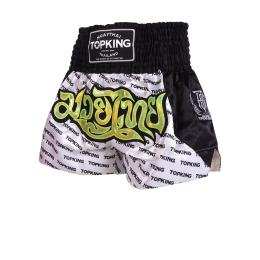TOPKING トップキングショーツ タイボクシングショーツ ムエタイパンツ BLACK WHITE 246