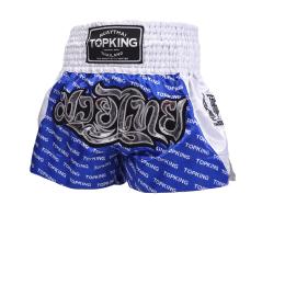 TOPKING トップキングショーツ タイボクシングショーツ ムエタイパンツ WHITE BLUE 246