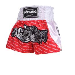 TOPKING トップキングショーツ タイボクシングショーツ ムエタイパンツ WHITE RED 246
