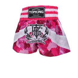 TOPKING トップキングショーツ タイボクシングショーツ ムエタイパンツ COMOUFLAGE PINK 249