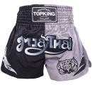 TOPKING トップキングショーツ タイボクシングショーツ ムエタイパンツ BLACK SILVER 250
