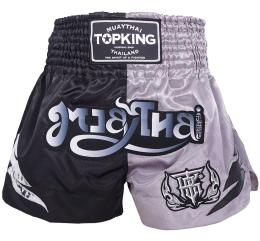 TOPKING トップキングショーツ タイボクシングショーツ ムエタイパンツ BLACK SILVER 250