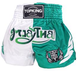 TOPKING トップキングショーツ タイボクシングショーツ ムエタイパンツ WHITE GREEN 250