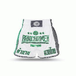 ブアカーオ ムエタイ キックパンツ Buakaw Shorts BFG6-1 WHITE GREEN BLACK