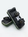 The K キングスポーツ キックミット K-Kick Pads-Double Strap ダブルストラップ ブラック/グリーン