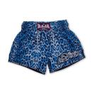 RAJA ラジャ キックパンツ ムエタイ パンツ Blue Leopard Print Muay Thai Shorts