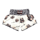 RAJA ラジャ キックパンツ ムエタイ パンツ ショーツ タイのカバ「ムーデン」 豚肉団子 Raja Boxing Muay Thai Shorts Moo Deng (Grey)