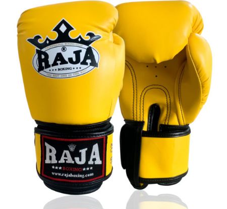 RAJA ラジャ キックボクシング セミレザースタンダードボクシンググローブ (イエロー) Standard Boxing Gloves Semi Leather