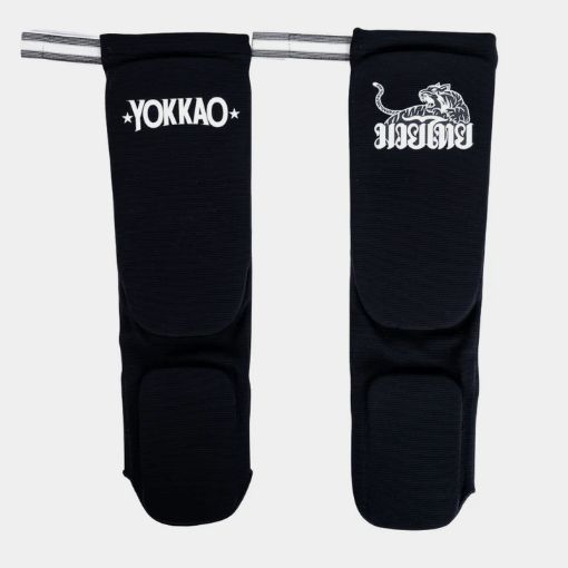 Yokkao ヨッカオ ムエタイボクシング シンガード ブラックコットン