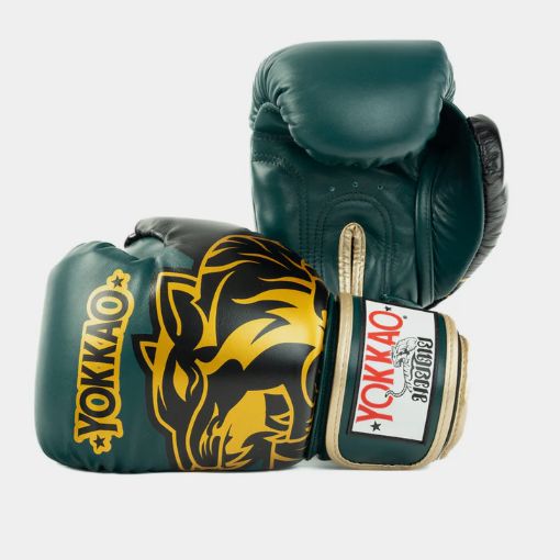 Yokkao ヨッカオ オリジナル ボクシンググローブ ゴールド フォレストグリーン